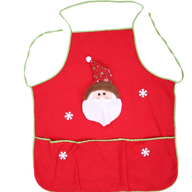 New Christmas Decorations Adult Christmas Costumes Cartoon Elderly Snowman Apron Service Student High-end Apron