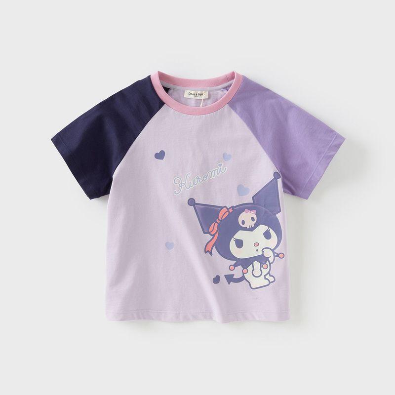Kuromi David Bella Girls Short-Sleeved T-Shirt Summer New Kidsren's Clothing Girls Tops Baby Kidsren's Clothing for Girls