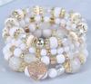 Bohemian Ethnic Multi-Layer Heart Pendant Bead Bracelet
