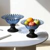 Glass High-sided Tray Geometric Petal Fruit Plate Desktop Storage Container Candy Bowl Trays Decorative Transparent Glass Bowl