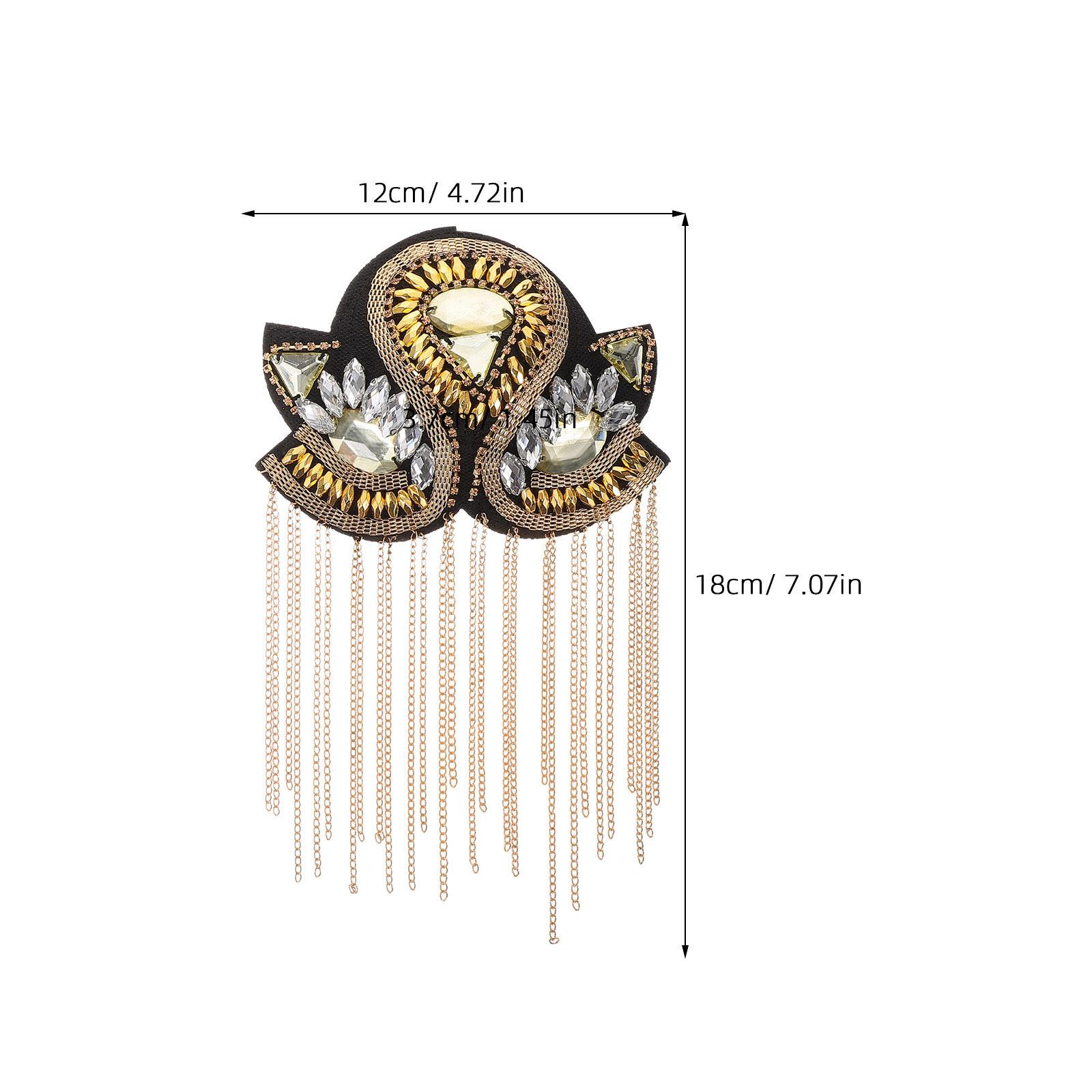

1Pair Vintage Metal Shoulder Epaulets Gold Retro Punk Fringe Tassel Decor for Suit Jacket Uniform Costume Dress Up Men Women золотистый