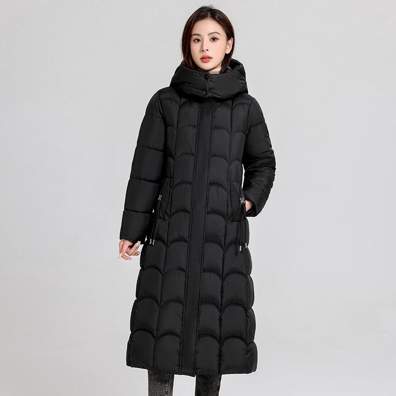 2025 New Cotton Suit Women's Long Over-the-knee Winter Padded Jacket Slim Slim Plus-size Warm Cotton Jacket