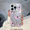Fashion Butterfly Black Purple Color IMD Phone Case For iPhone 16 15 14 13 12 11 Pro Max XS X XR 7 8 SE plating Cover