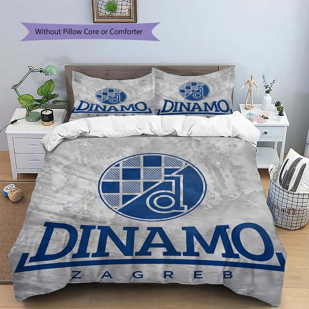 GNK Dinamo Zagreb Football Club  Pattern Bedding Quilt Set  Home Decoration  Gift (1 * Duvet Cover + 2 * Pillowcase  Without Core)