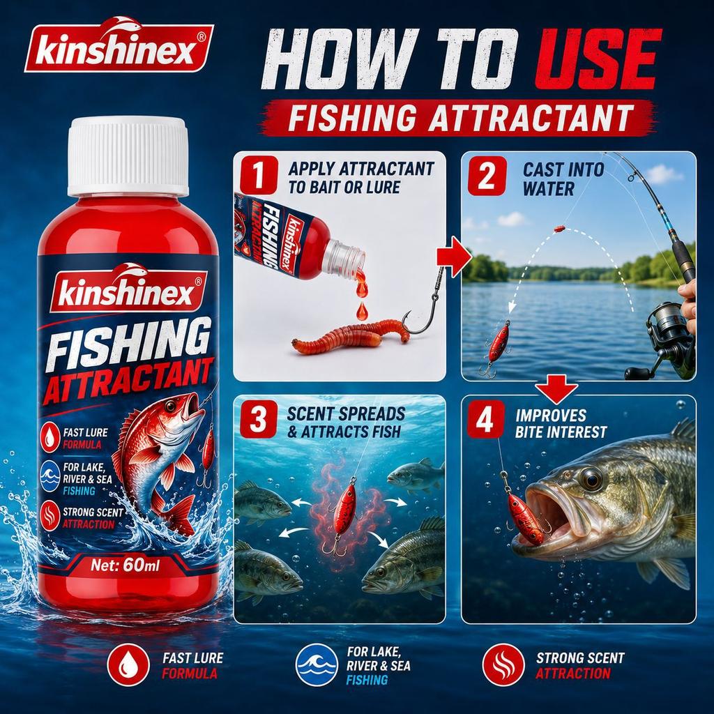 Angler Fishing Bait Attractant, Strong Scent Formula Draws Fish from Distance, for Lake River Saltwater Fishing