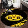 1 buc. covor rotund Design Minge de Fotbal Bvb Covor Rotund pentru Zonă Imprimat, Covor pentru Casă Birou, Covor Rotund pentru Scaun, Covor Decorativ Cadouri pentru Fani Cadou de Crăciun