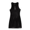 Women's New European and American Style Fashion Slim-fitting Velvet Bow Decorative Dress Short Skirt