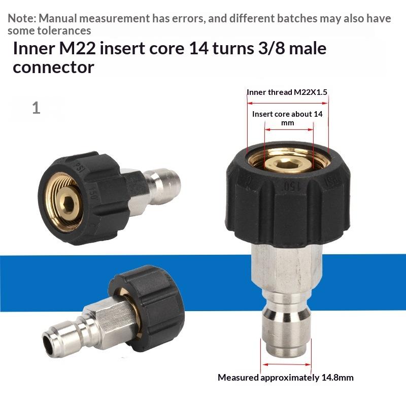 1Pcs Spray Sprinkler Quick Connector, Quick Release M22-14Mm/15Mm To 3/8 And 1/4 Inch Pressure Washer Adapter,