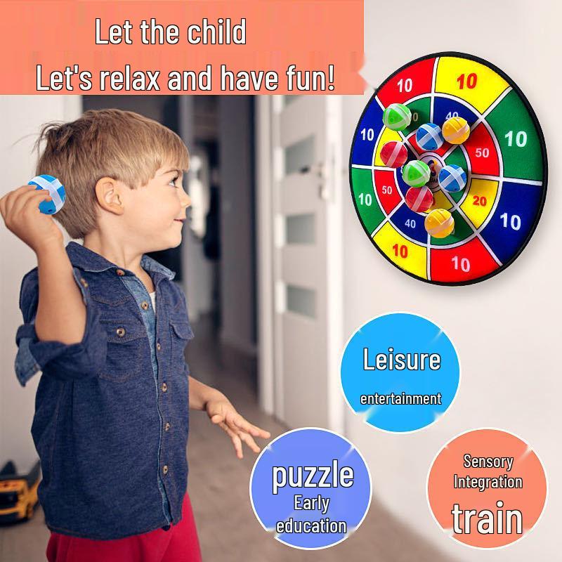Dartboard Sticky Ball Toy for Kids: Sports, Educational, Parent-Child Fun