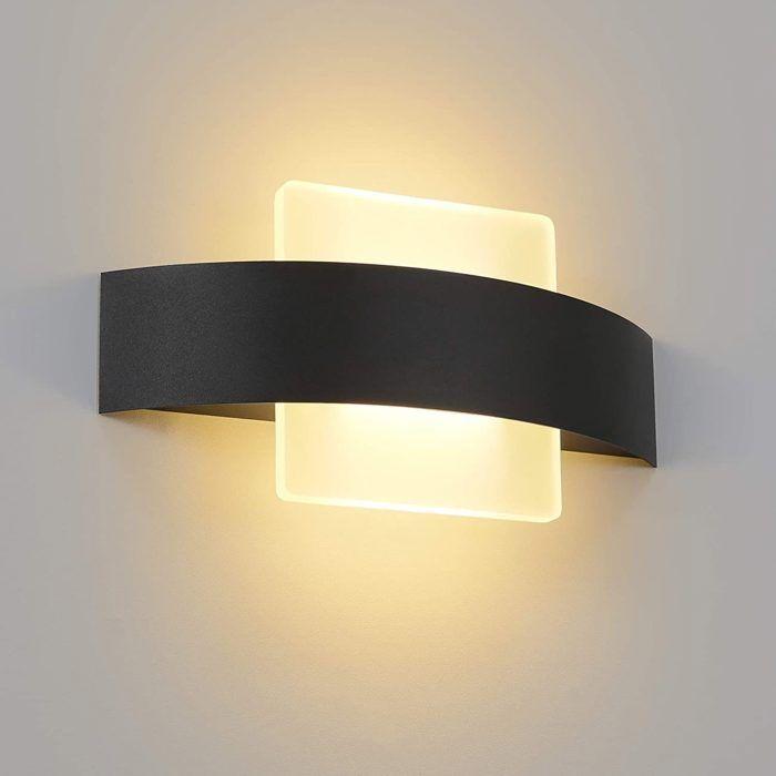 Applique murale LED - NETTLIFE - 23,5 cm - Noir - 7 W - 3000K (blanc chaud)