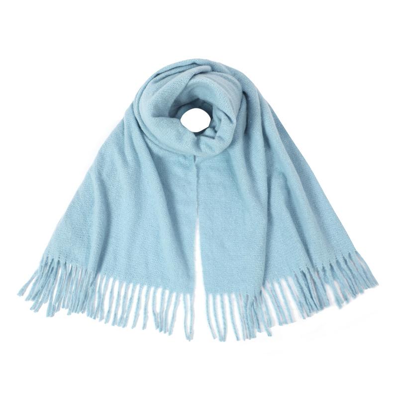 Women Simple Solid Knitted Scarf Headscarf Elegant Lady Casual Tassel Warm Scarve Mujer Foulard Big Wrap Shawl Winter New