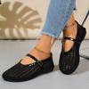 Fashion Fairy Style Mary Jane Sandals for Women 2025 New Summer Mesh Hollow Leisure Woven Fishing Net Soft Sole Shoes