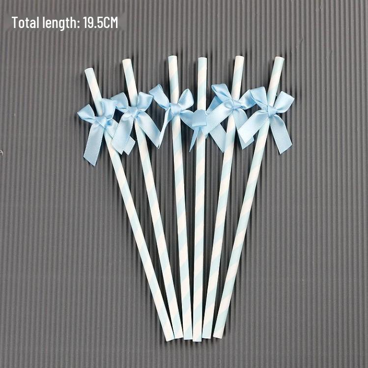 Kreatywne słomki papierowe z kokardką do dekoracji imprezowych i stylizacji stołu deserowego