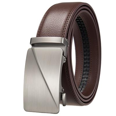 Automatic Buckle Belt, Men'S Belt, Two-Layer Cowhide Ly36-25348-1