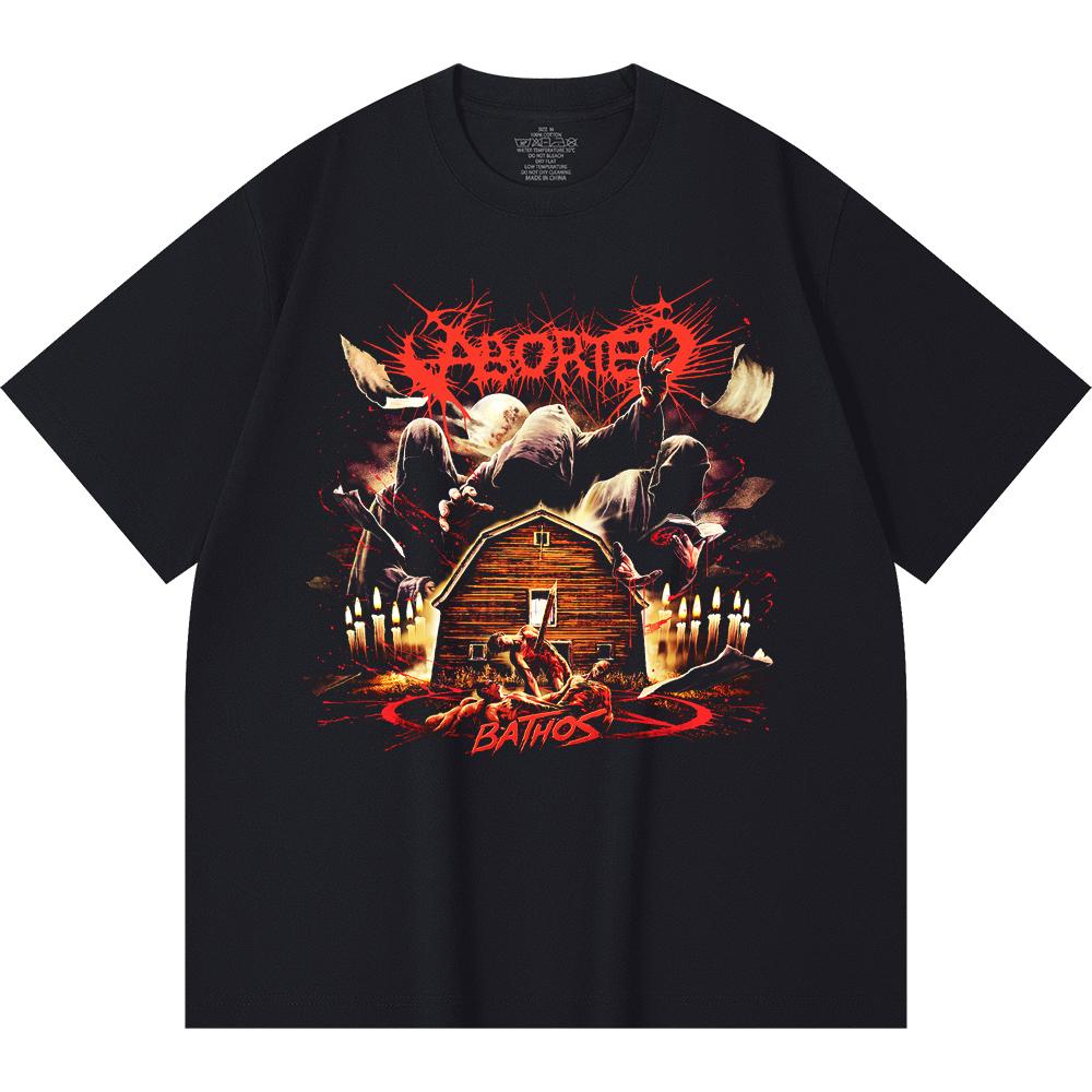 230 Gsm %100 Pamuk Heavy Metal Tişört Rock Grubu Popüler Müzik Baskılı Unisex Ağır Pamuk Tişört