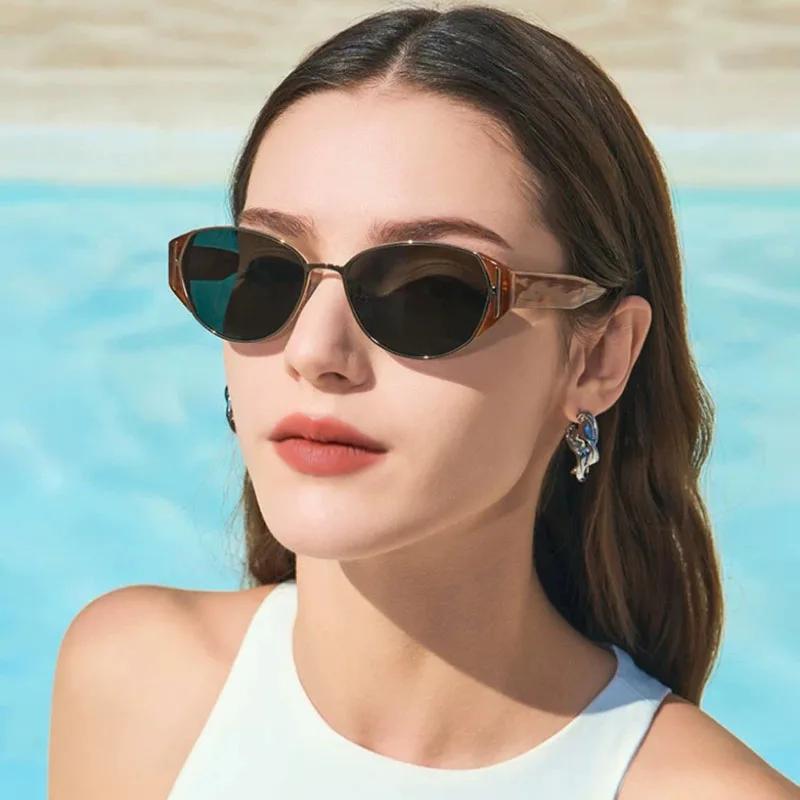Sexy Vintage Cat Eye Sunglasses Women Men Punk Big Frame Luxury Designer Metal Eyewear Sun Glasses