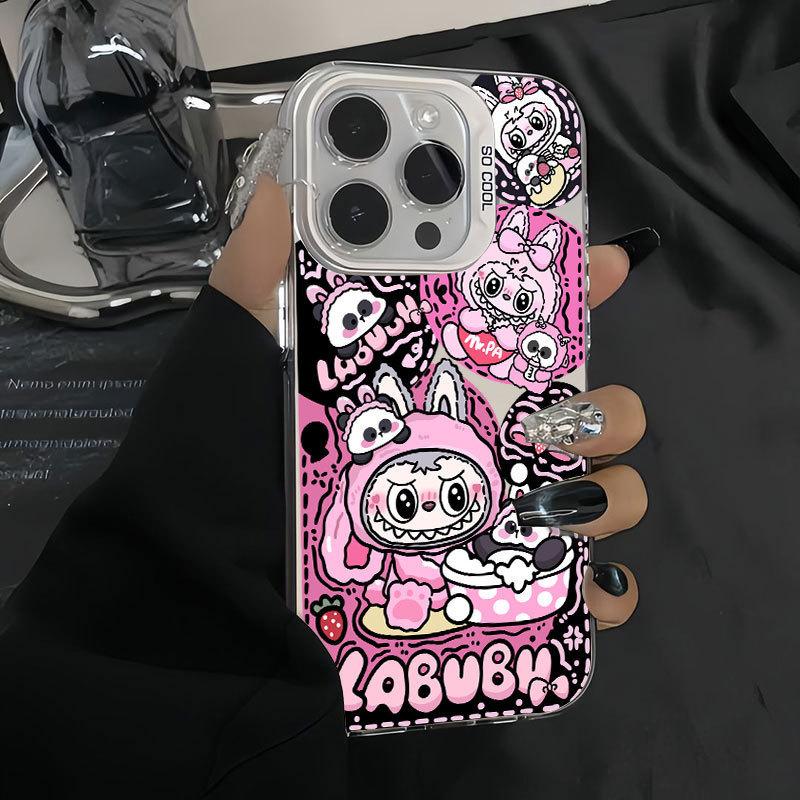 Panda Labu Is Suitable for Apple 16Pro Mobile Phone Case iPhone15 Color Silver 1413 Creative 12promax11x.