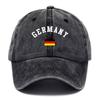 Vintage Washed Baseball Cap Featuring The Design EleUnisexts of GERUnisexY And The GerUnisex Flag  a Unisex Worn Cap That Is Lightweig