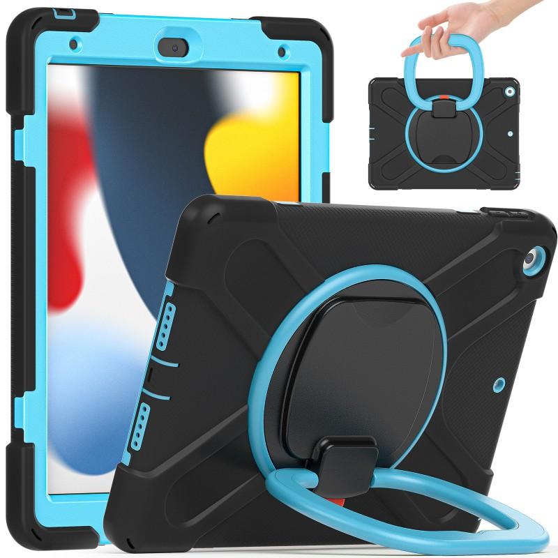 IPad Air 5 10.2 Inch Protective Case With Rotating Kickstand Shoulder Strap Shockproof SiliconePC Shell Daily Use Travel
