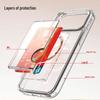 Magnetic Card Holder Phone Case: Transparent Hard Shell for 2 Apple Cards