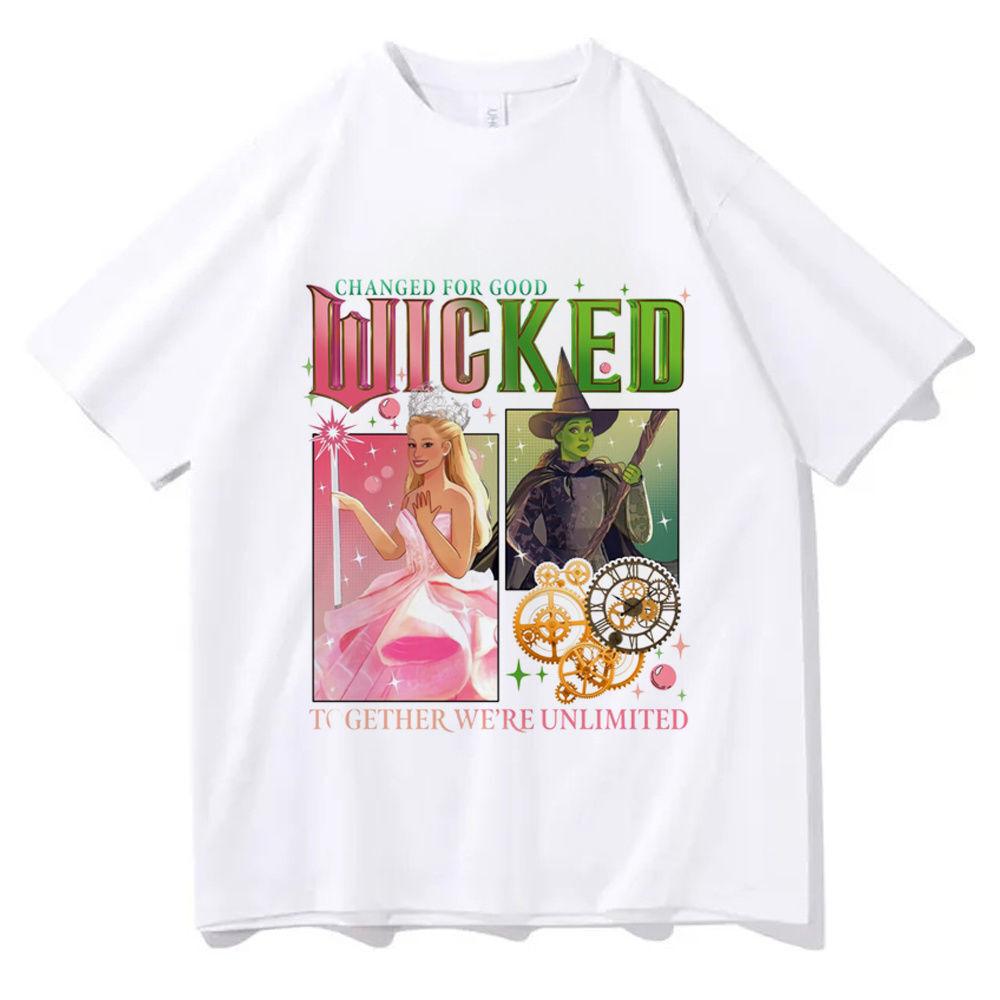 Wicked Tshirt Female Graphic Y2k Colorful Pastel Gothic Korean Clothes Shirt Punk Breathable Colorful 2000s Grunge Classic Tops