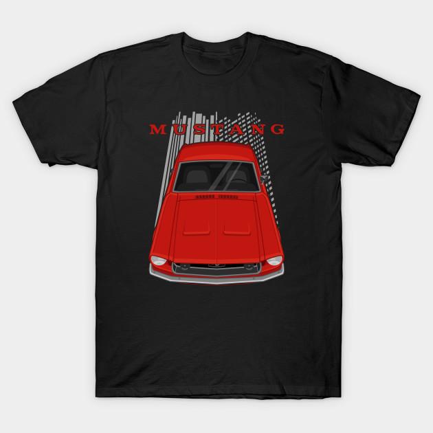 

Мужская черная футболка с принтом Ford Mustang Fastback 1968 - Красный трансферная бумага без вырезки Печать Хлопковая футболка S чёрный