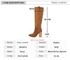Women Long Boots Knee High Booties Ladies Shoes Platform Thick Heel Flock Zipper Woman Fashion  Autumn Winter Black Brown