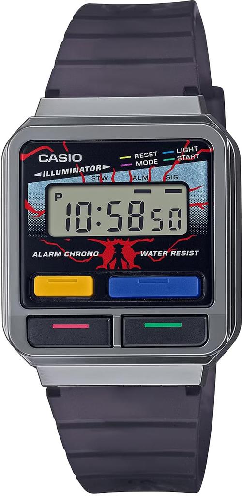 CASIO Digital Watch Stranger Things Collaboration Model A120WEST-1A Unisex Skeleton Grey