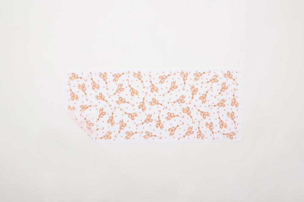 Gururin Tenugui (Tenugui) Trumpeter Angel Apricot Design, Japanese Souvenir, Approx. 35cm x 90cm, 1 Piece, Quick-Drying