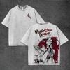 T-shirt imprimé Eris, motif anime Mushoku Tensei, vêtets pour hommes et femmes, t-shirts en coton, t-shirt vintage délavé, style déc