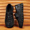 Genuine Leather Men Casual Shoes Crocodile Pattern Mens Loafers Handmade Moccasins Light Soft Male Driving Shoes Slip On Flats