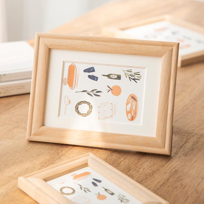 

Solid Wood Table Photo Frame Wooden Simple Picture Frame for Home Decoration, Multiple Sizes 5 in бежевий