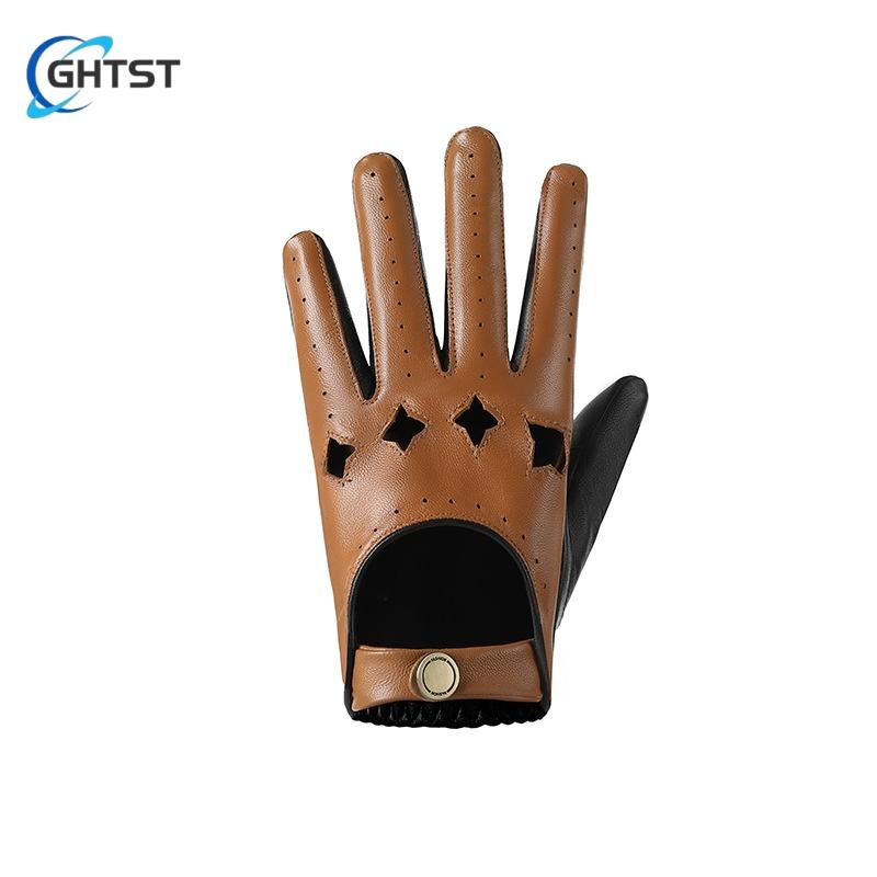 Men's leather Gloves Thin Touch Screen Driving Retro Bike Breathable Stick Hand repair hand handsome Glove