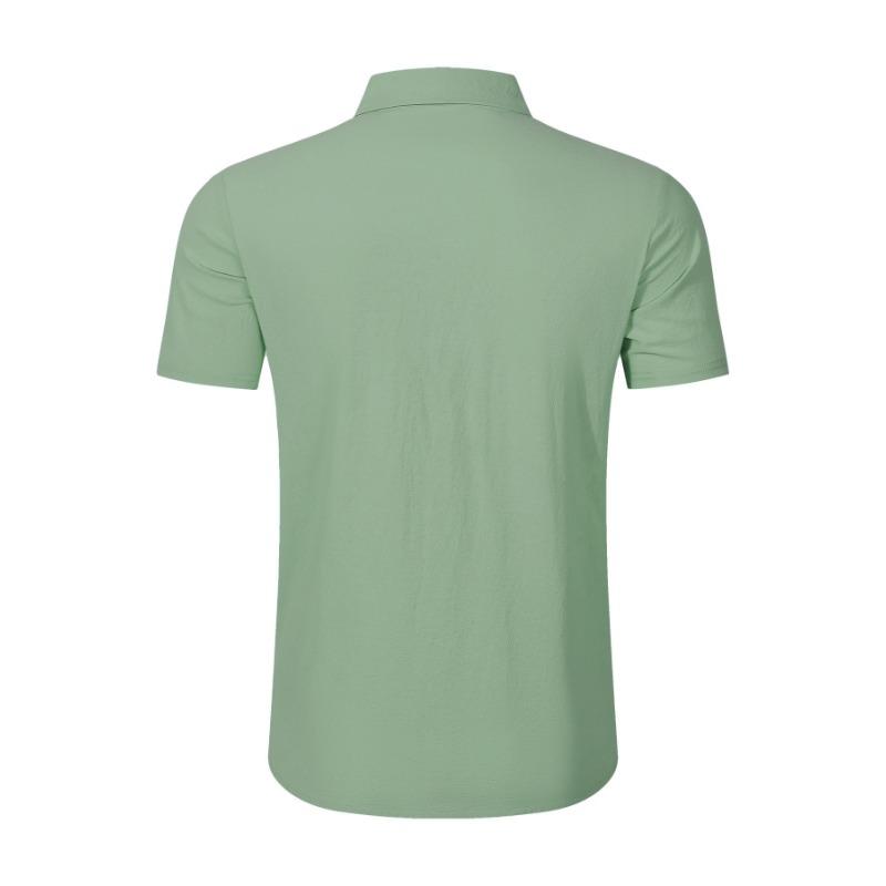 Men Short Sleeve Linen Blend Shirt With Chest Pocket Casual Summer Top