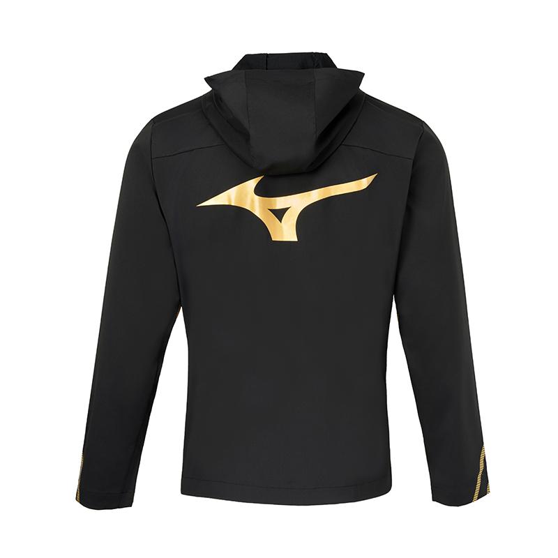 Mizuno Quick-Drying Casual Windproof Lightweight Sports Simple Comfortable Jacket Unisex Jacket Black Gold P2CC23Z909