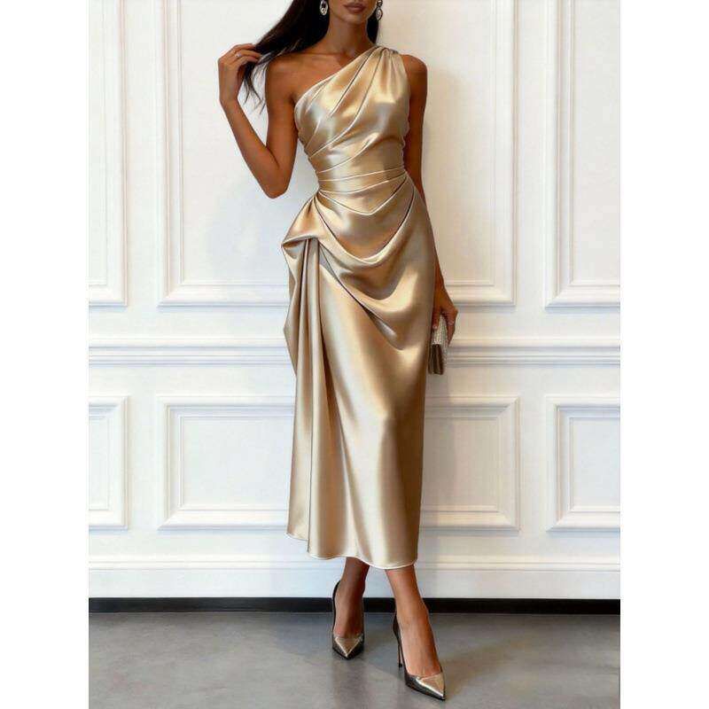 High Elasticity Satin Sleeveless Long Dress