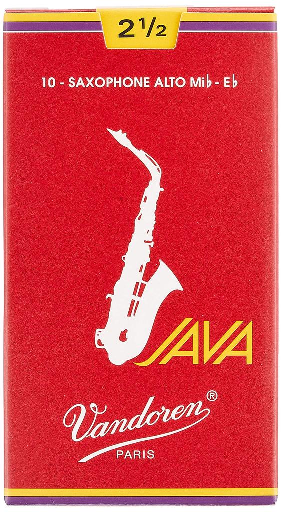Vandoren Alto Saxophone Reeds, JAVA RED: 2-12" (10-pack) SR2625R