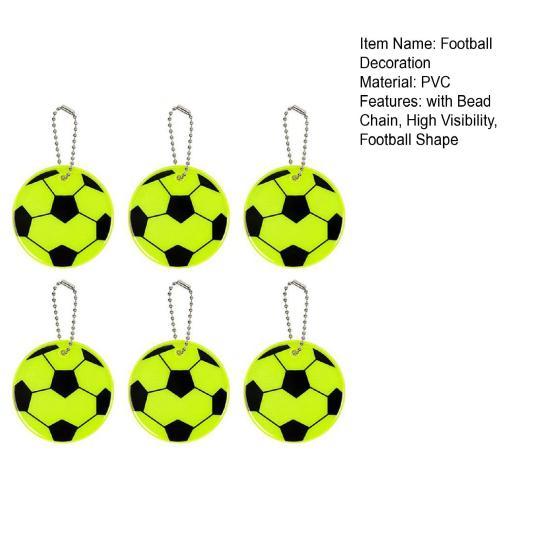 6/12 stk Reflekterende fotball hengende dekorasjon med kulekjede Høy synlighet Utendørs klatring Camping Sykling Fotball Ryggsekk Anheng