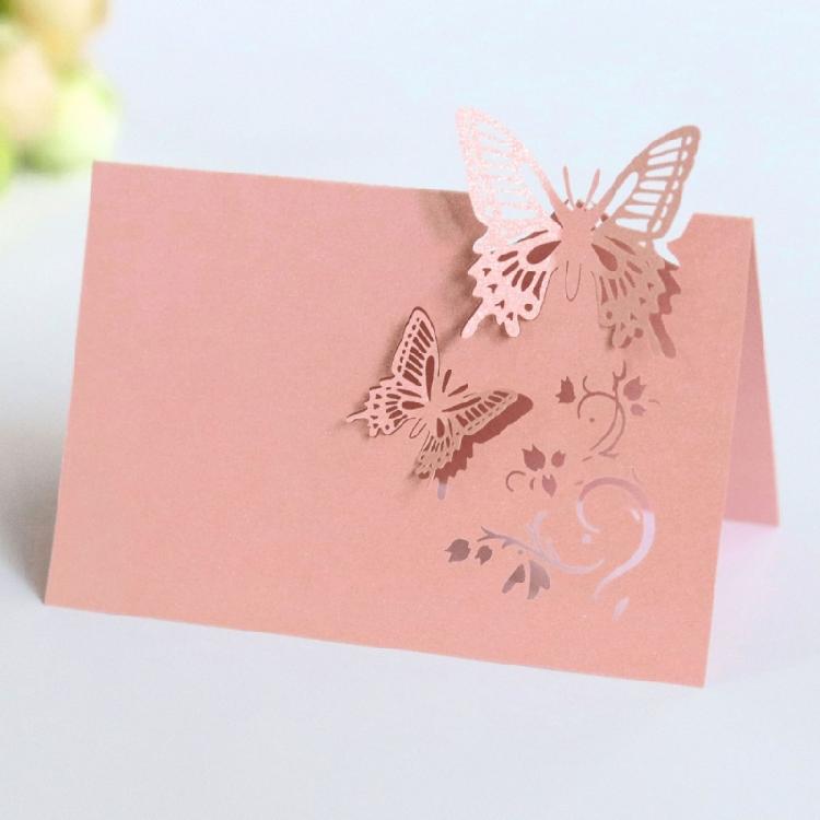 Wedding Name Cards 100PCs Hollow Butterfly Cut Design Card for Weddings Banquets