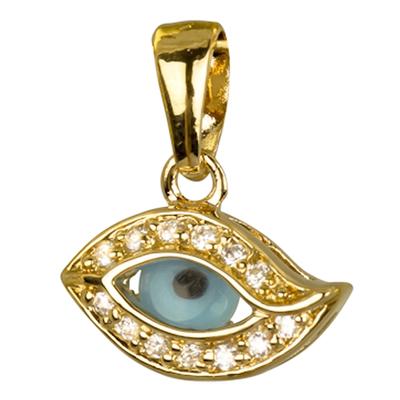 [M6677] - Vergoldeter Anhänger 'Auge der Fatima' Blaugold - 20x20 mm