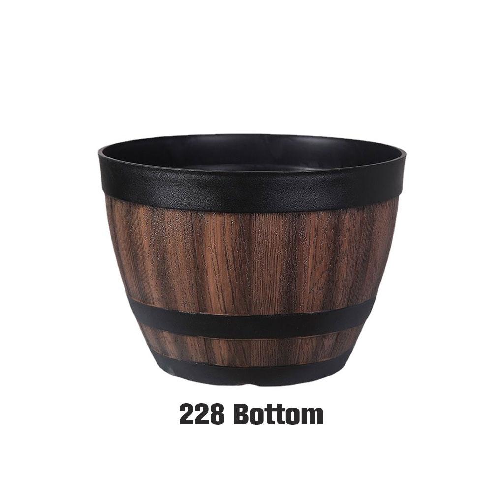 Imitation Barrels Flowerpot Household Yard Decoration Gardening Accessory Indoor Plant Pot Planter Round Bucket