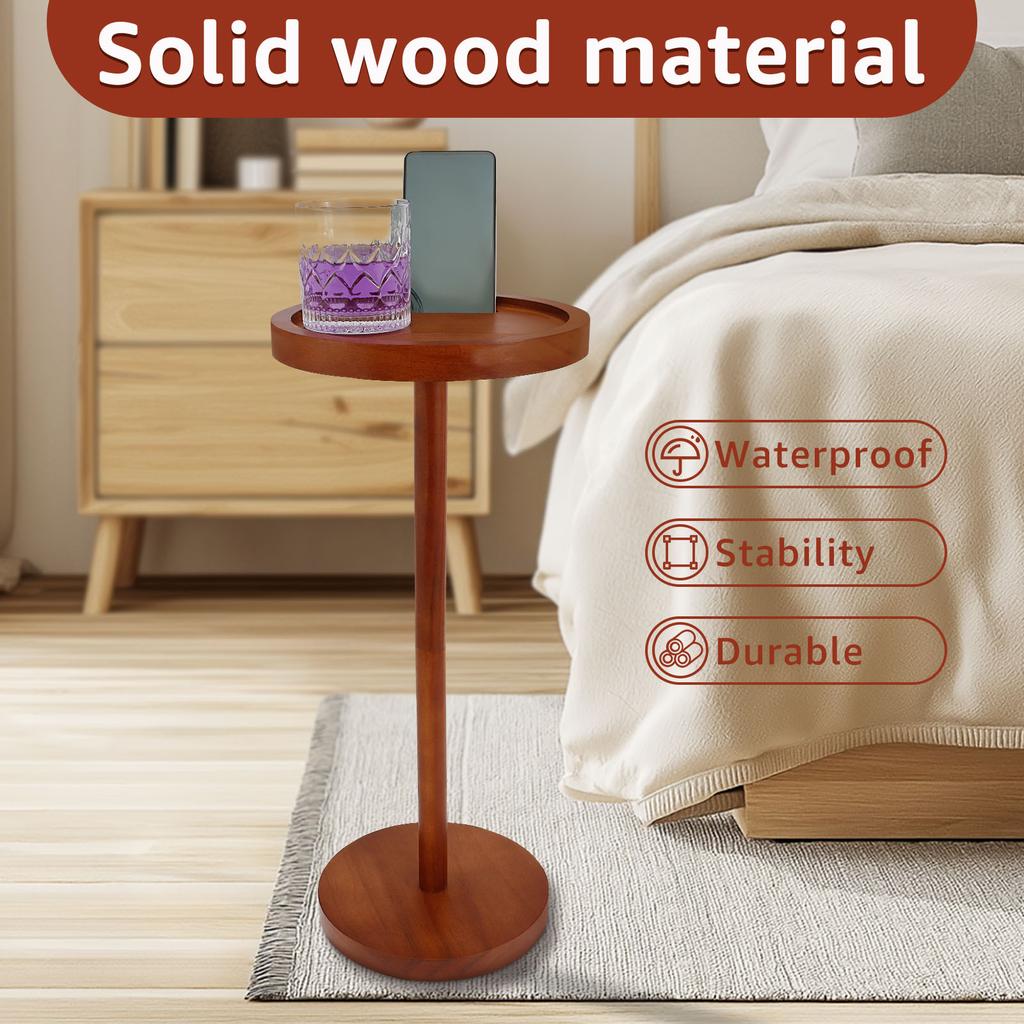 Round Side Table Small Drink Table Modern End Table with Weighted Base Coffee Table for Living Room Bedroom Sofa Couch Chair