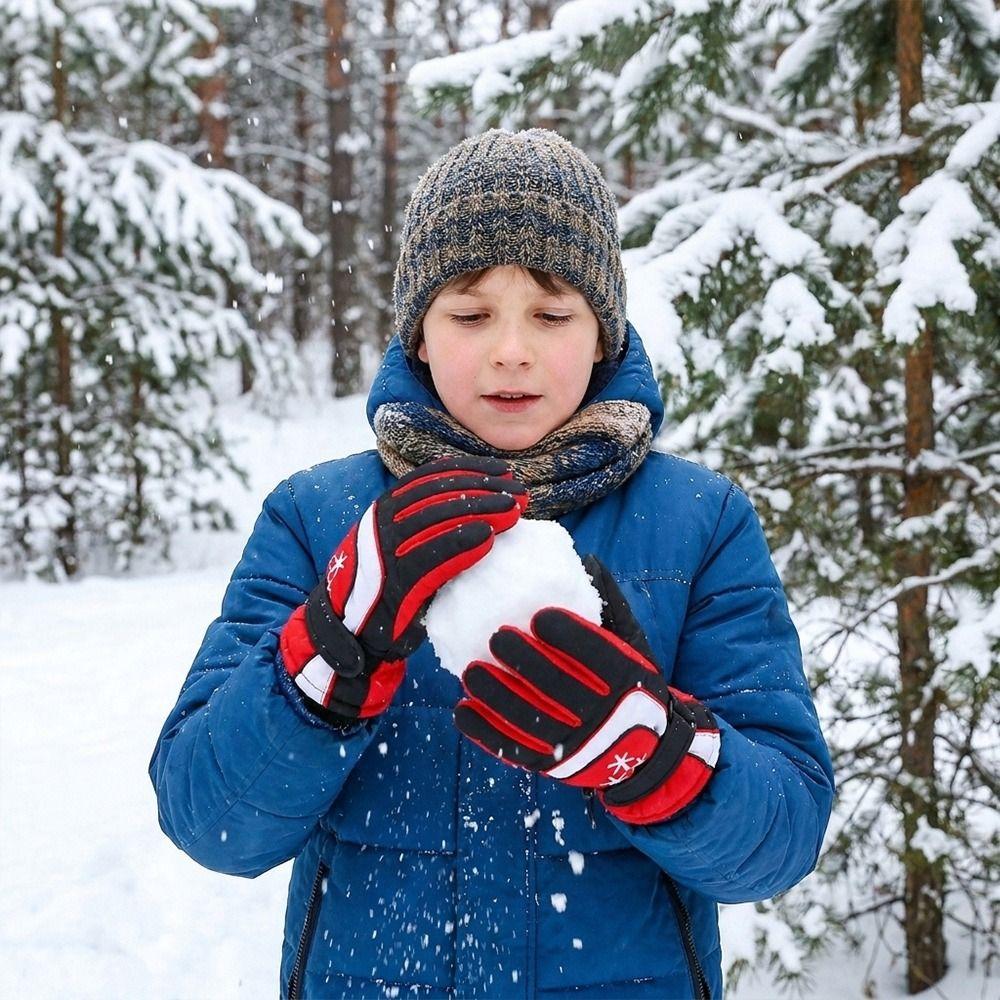 Waterproof Children Ski Gloves Non-slip Kids Winter Mittens Fashion Snow Gloves  Winter