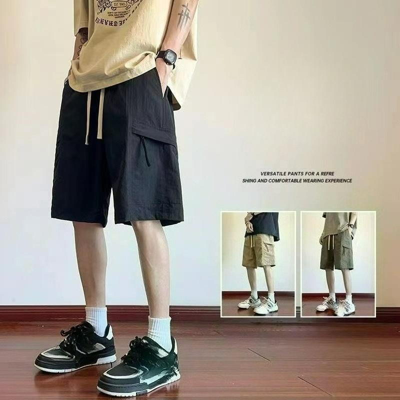 Tide Brand Tooling Shorts Men's Summer Thin Sports Pants Outer Wear Ice Silk All-match Five-point Casual Pants