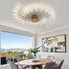 Gold 28 Heads Non Dimmable Pendant Lights Creative Fireworks Design Chandelier Modern Ceiling Light for Living Room Exhibition Hall Bedroom