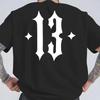 Number 13 Print T Shirt Summer Men Casual Fashion High Street American Style Tops Men's and Women's Short Sleeve Cotton Tees