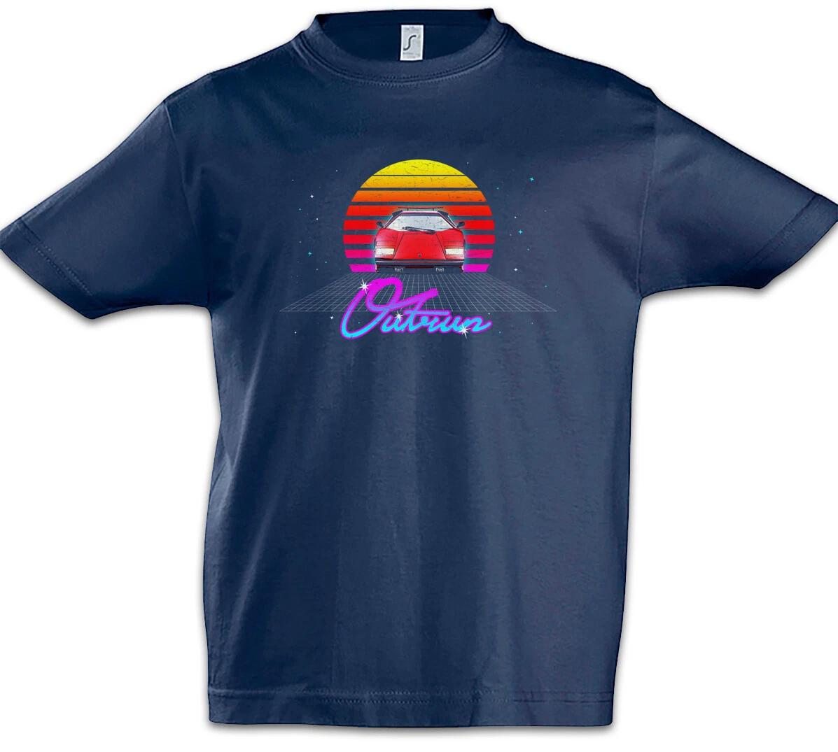 Outrun Kids Boys kids boys T-Shirt Gamer Gaming Geek Nerd Fun 8 16 Bit 90s 80s Techno 100