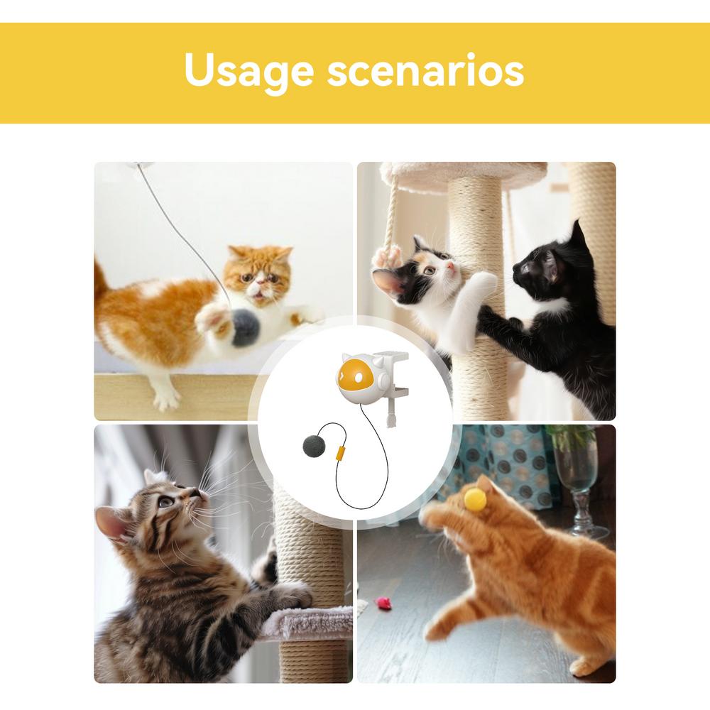 Electric Hang Cat Ball Toy Exercise Kitten Toy Interactive Cat Ball Toys Automatic Cat Toy For Self-Play & Exercise Funny Cat