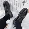 Herren Streetwear Mode Business Casual Dicke Plateauschuhe Leder Hochzeit Oxford Schuhe Koreanischer Mann Formeller Schuh Freizeit Schuhe Herren