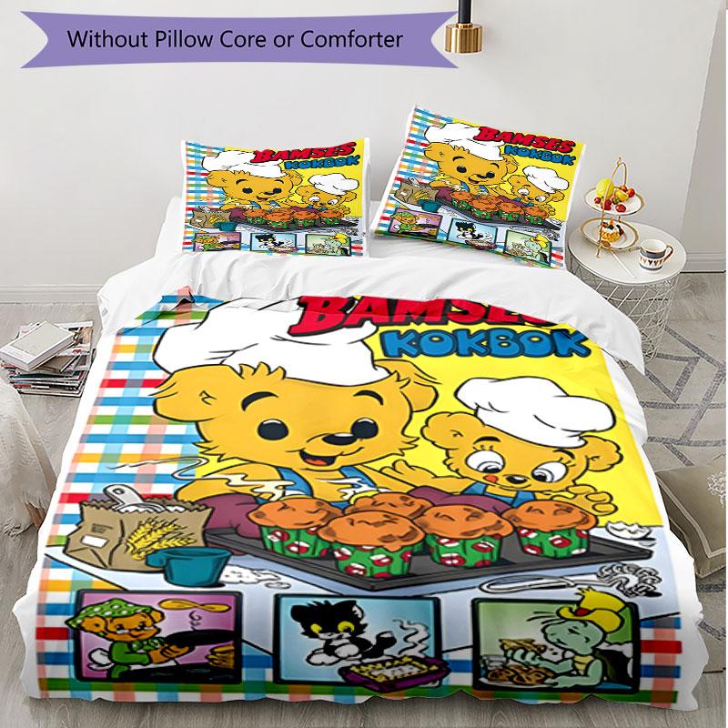 3pcs Duvet Cover Set (1*Duvet Cover + 2*Pillowcase, Without Core), Bamse Print Soft All‑Season Bedding Set, Home Bedroom Decor Gift